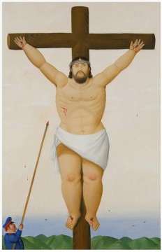 Fernando Botero Painting - Jesús en la Cruz Fernando Botero